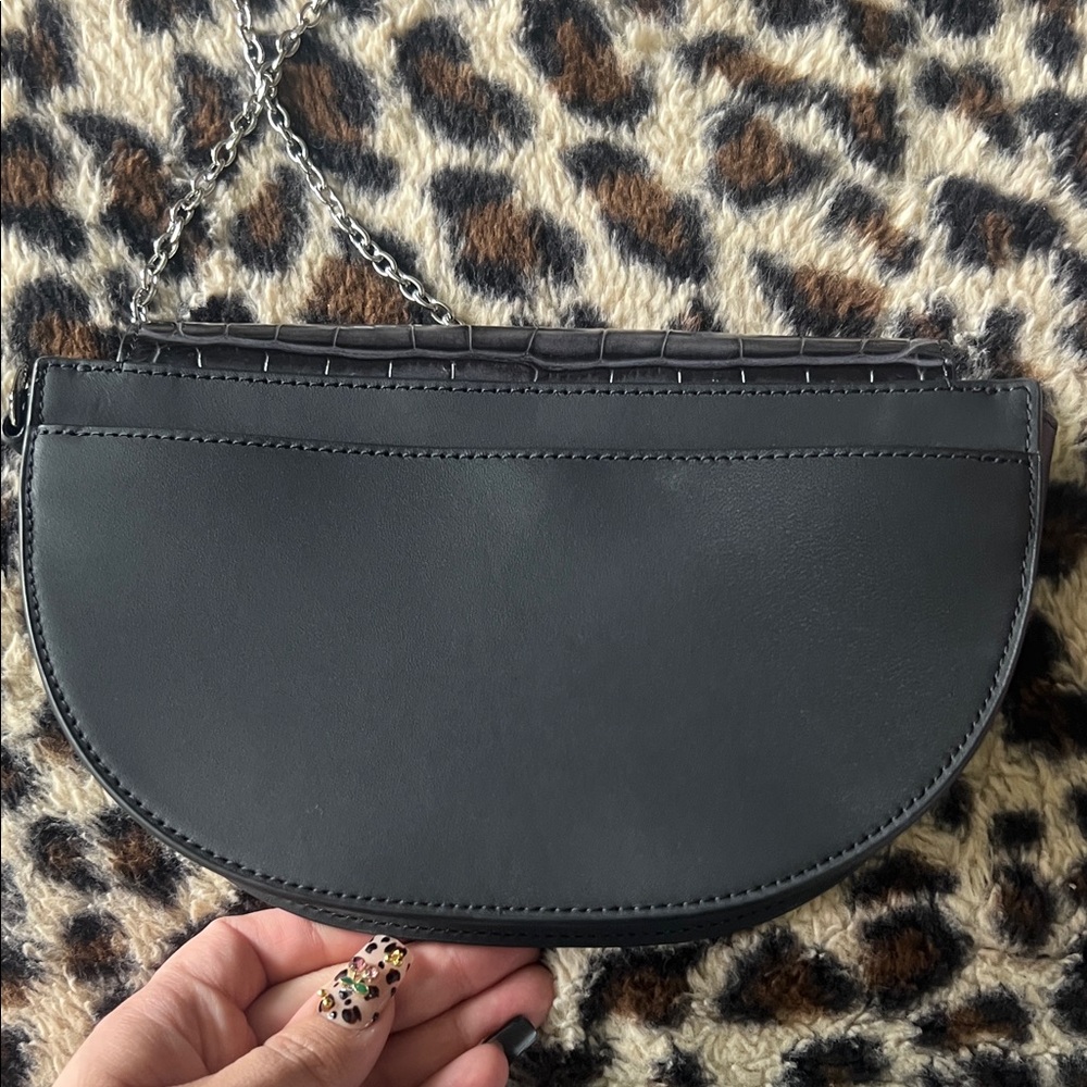 Tumi Black Croc-Embossed Chain Crossbody Bag - Picture 4 of 7